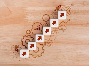 Business growth and success process concept.